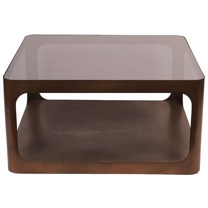 Monroe Metal & Glass  Square Coffee Table