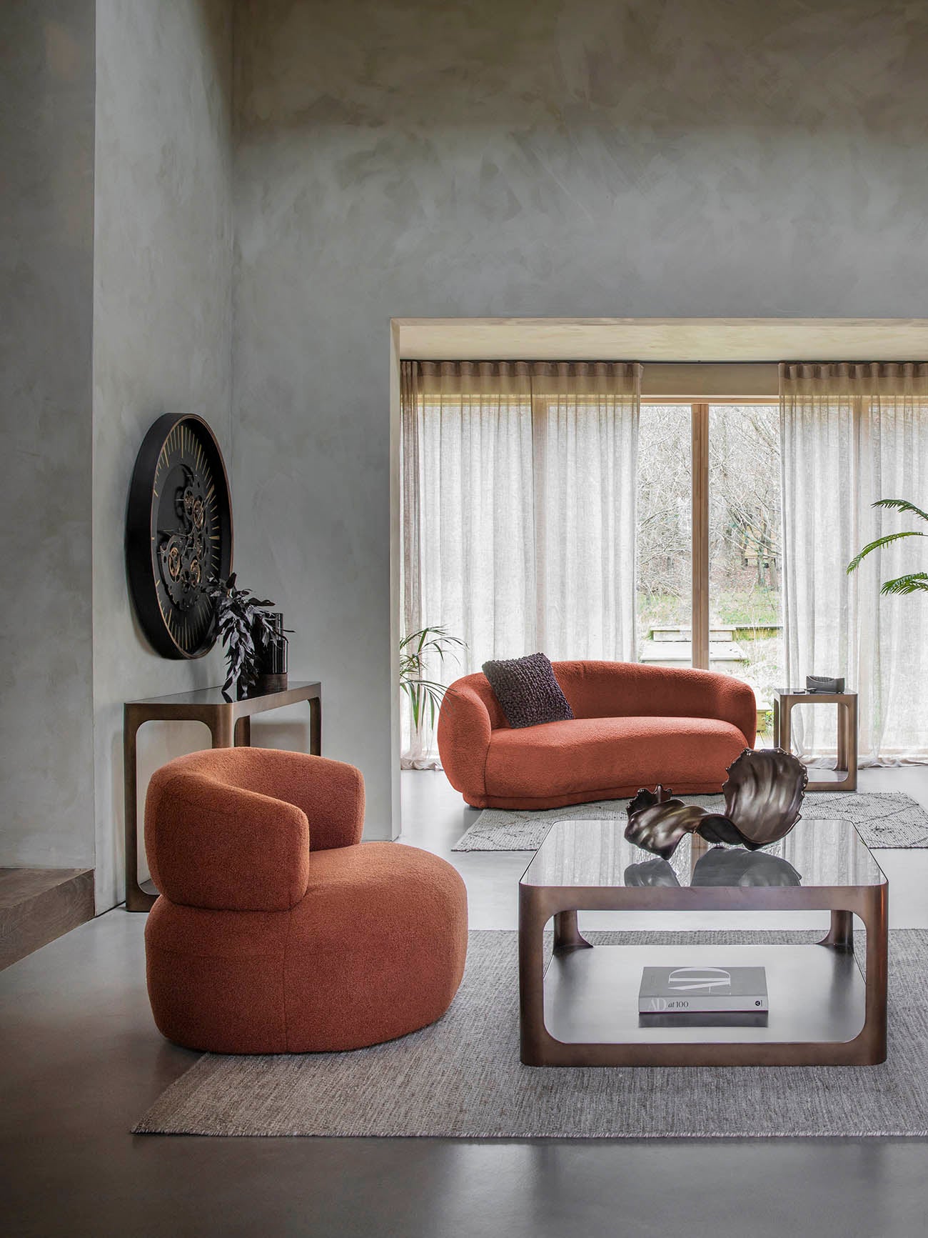 Monroe Metal & Glass  Square Coffee Table