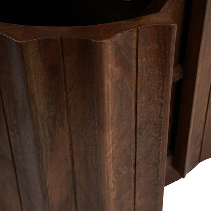 SUKU Curved Wooden Two Drawer with Marble Top Cabinet
