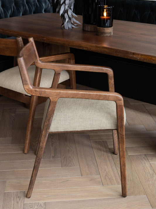 Tava Wooden Upholstered Dining Chair (Sage)