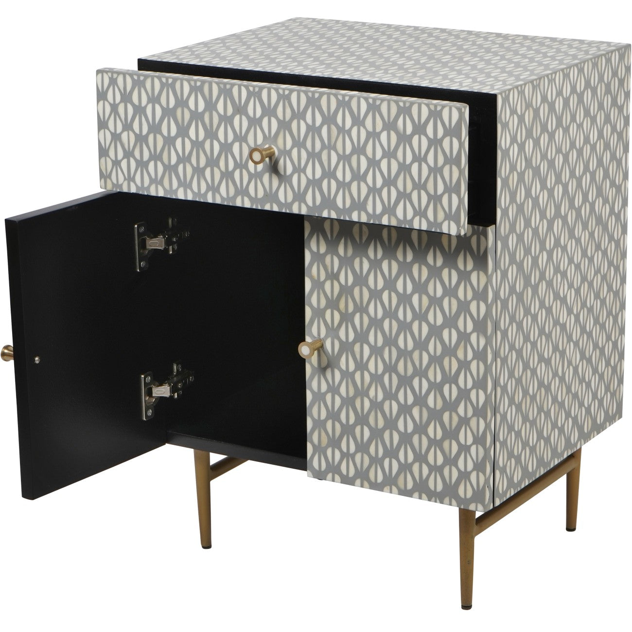 VERNO Bone Inlay 2 Door Cabinet
