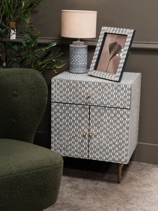 VERNO Bone Inlay 2 Door Cabinet