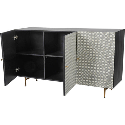VERNO Bone Inlay 3 Door Buffet Cabinet