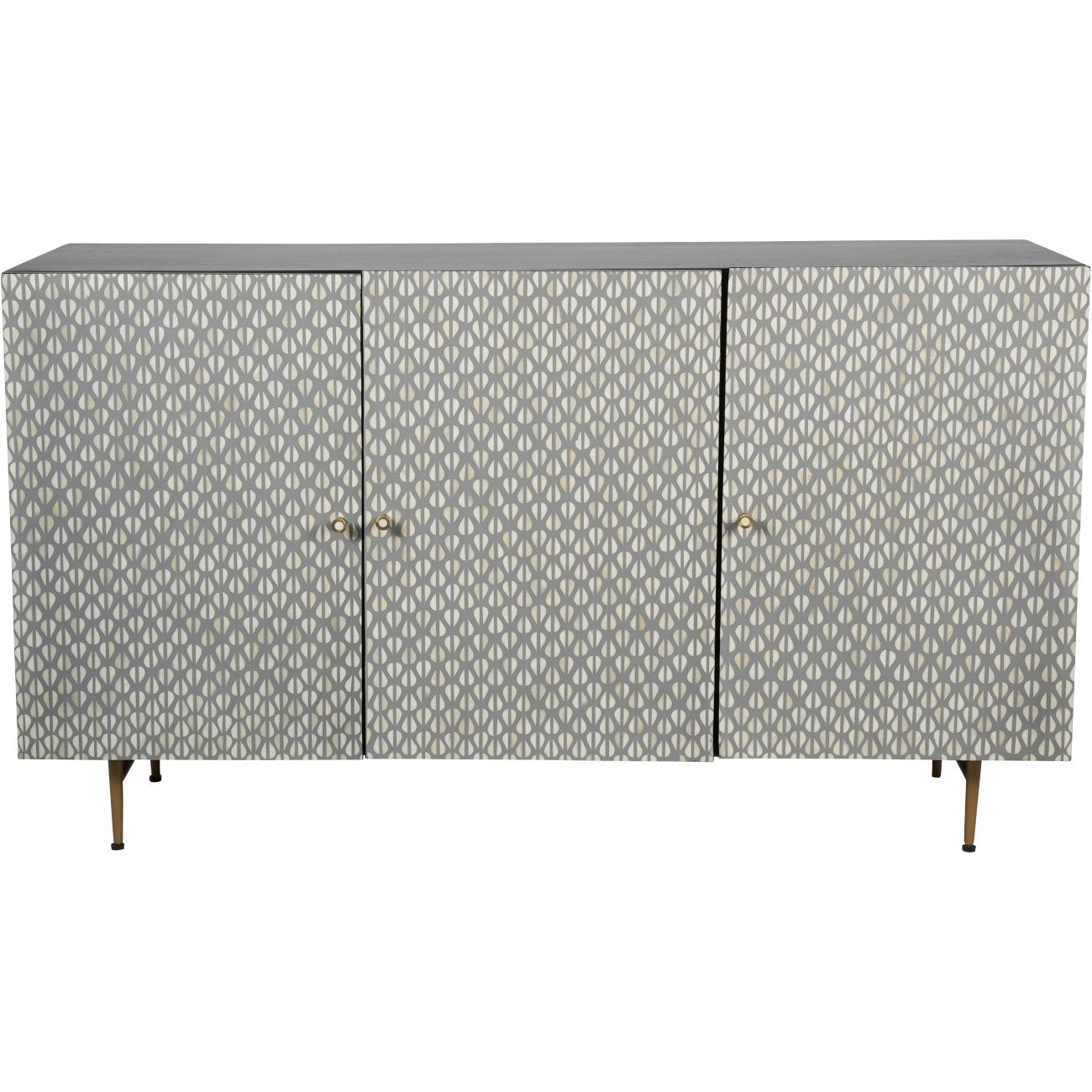 VERNO Bone Inlay 3 Door Buffet Cabinet