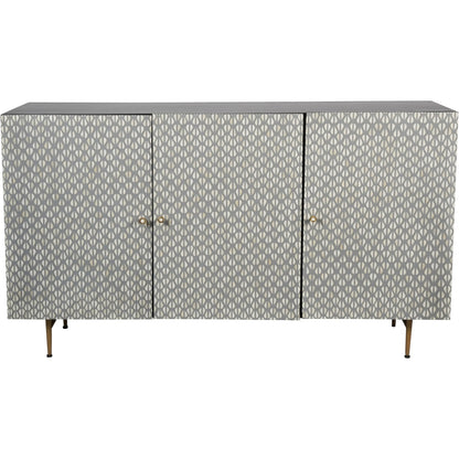 VERNO Bone Inlay 3 Door Buffet Cabinet