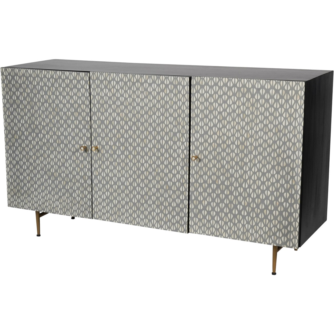 VERNO Bone Inlay 3 Door Buffet Cabinet