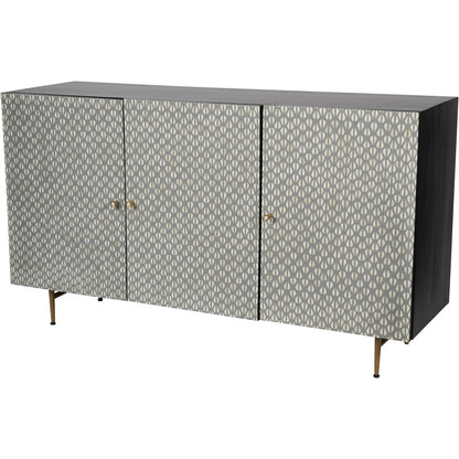 VERNO Bone Inlay 3 Door Buffet Cabinet