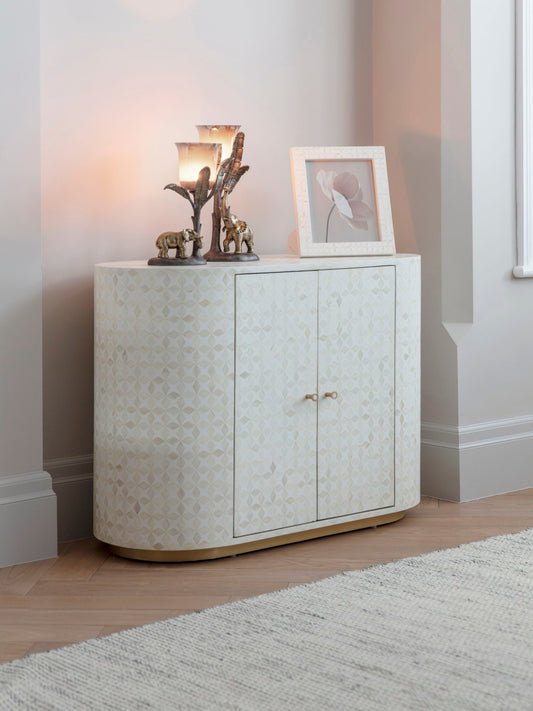MONA Bone Inlay Two Door Cabinet