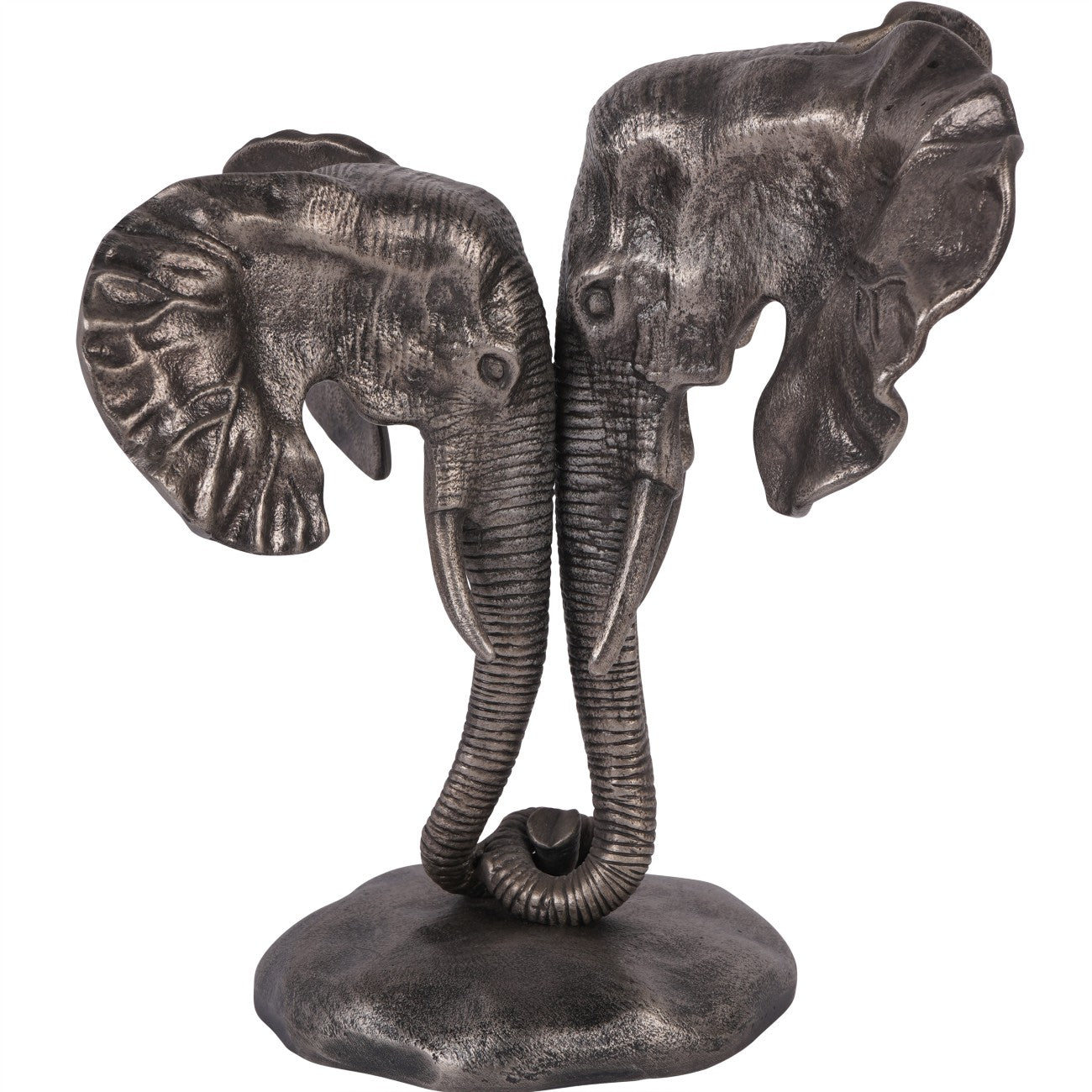 Mira Cast Aluminium Nuzzling Elephants Sculpture
