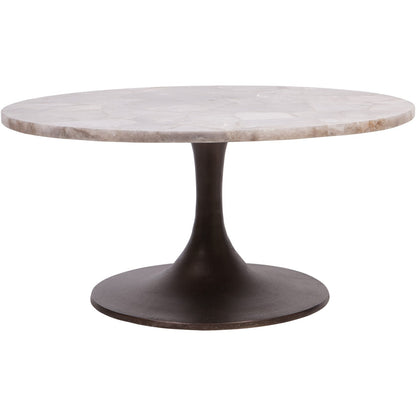 Caligo Round Smokey Quartz Coffee Table