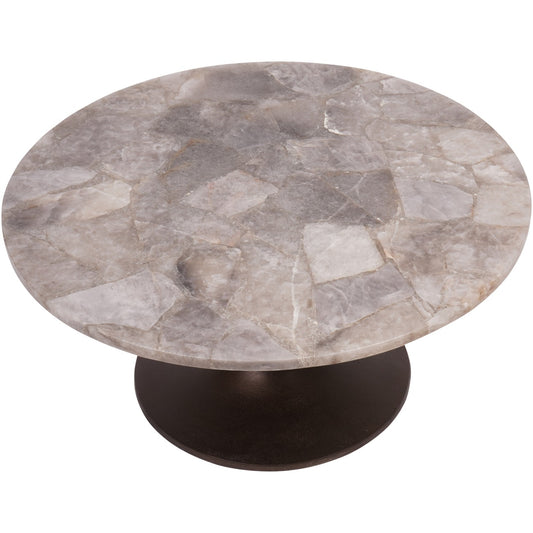 Caligo Round Smokey Quartz Coffee Table