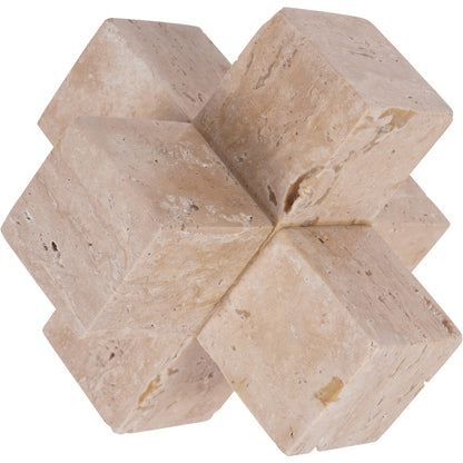 Pax Travertine Cross Sculpture