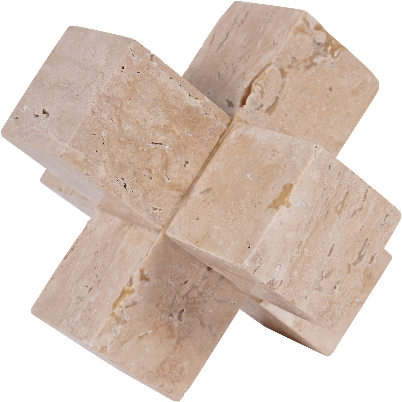 Pax Travertine Cross Sculpture
