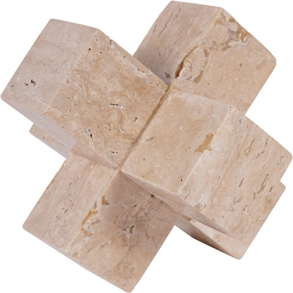 Pax Travertine Cross Sculpture