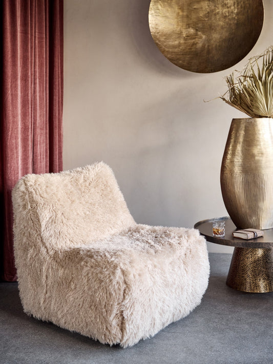 Talo Faux Sheepskin Swivel Accent Chair