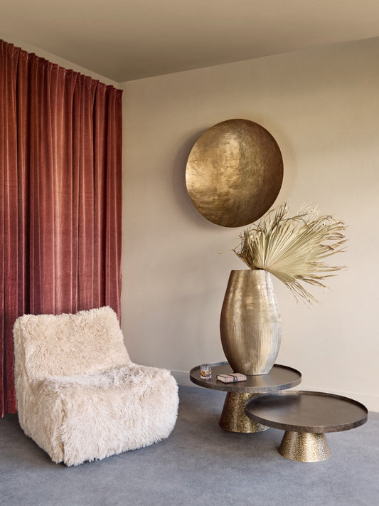 Talo Faux Sheepskin Swivel Accent Chair