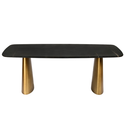 Novora Solid Black Marble Dining Table