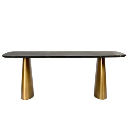 Novora Solid Black Marble Dining Table