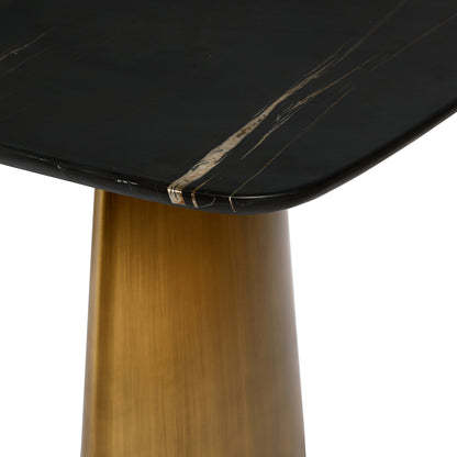 Novora Solid Black Marble Dining Table