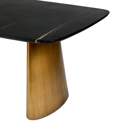 Novora Solid Black Marble Dining Table