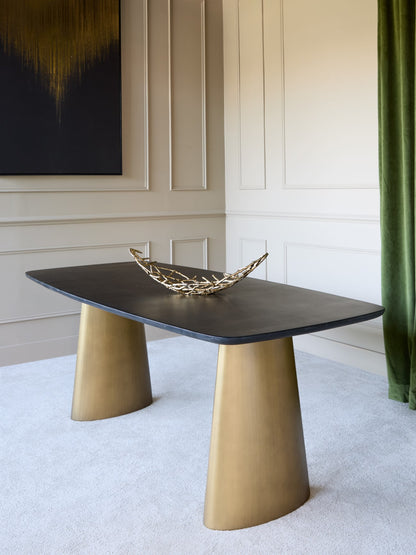 Novora Solid Black Marble Dining Table