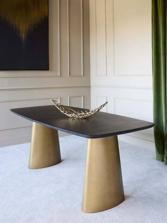 Novora Solid Black Marble Dining Table