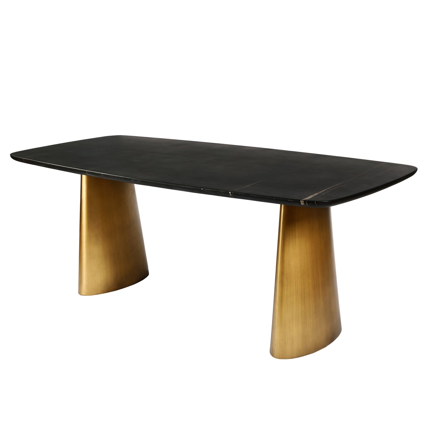 Novora Solid Black Marble Dining Table