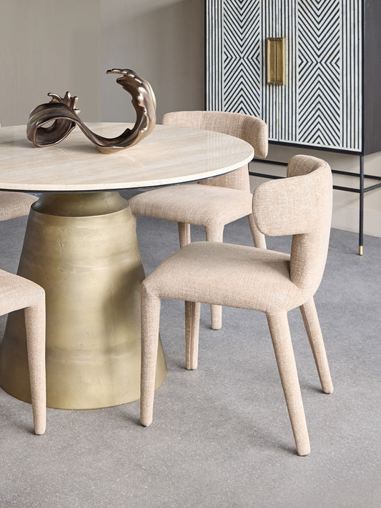 Pair of Mavi Upholstered Dining Chairs (Wheat)