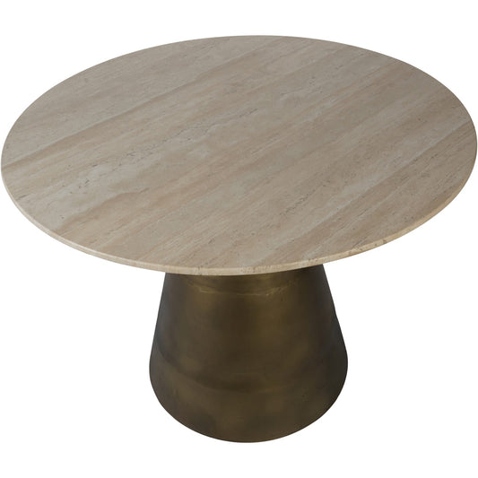 Vespera Light Travertine Round Dining Table