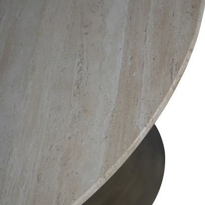 Vespera Light Travertine Round Dining Table