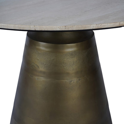 Vespera Light Travertine Round Dining Table