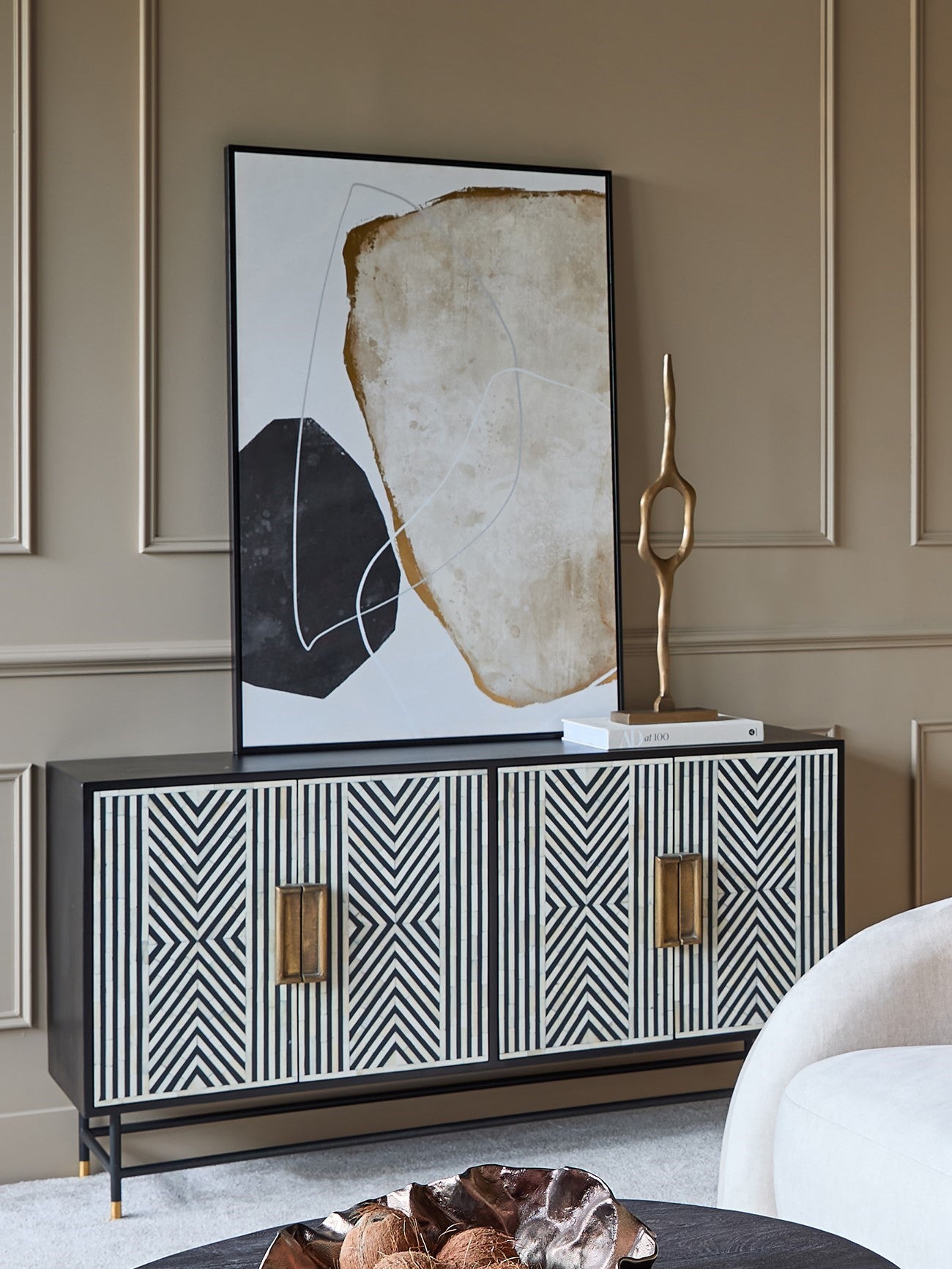 DANTI Bone Inlay Four Door Buffet Cabinet