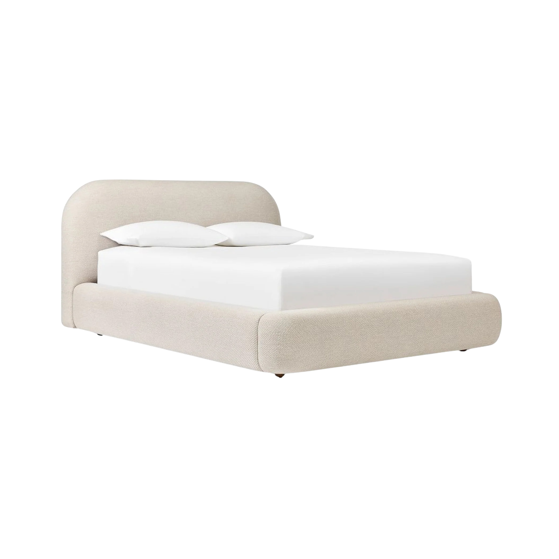modern upholstered bed with soft fabric and sleek silhouette
