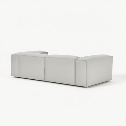 Alpha modular 2 seater sofa with a sleek block design, deep seating comfort, and sharp lines creating a timeless and understated look
