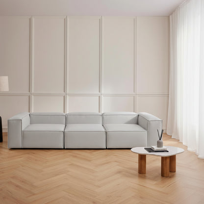 Premium Alpha 3 seater sofa in a modern interior setting with panelled walls, neutral tones, and a spacious layout highlighting its modular design and comfort