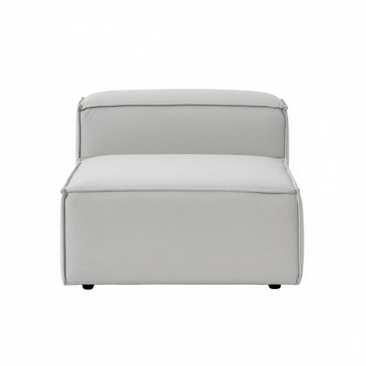 Alpha modular single unit with a clean, structured form and deep cushioning, designed to be used on its own or combined seamlessly with other modules
