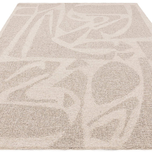 A detailed macro shot of the Bellara Rug showcasing its 100% wool fibres, soft pile structure, and rich tactile weave against a pure white studio background.