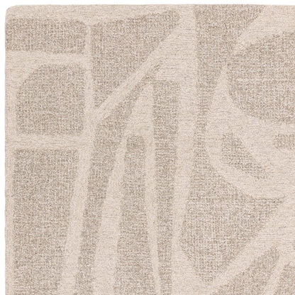 This image highlights the refined edge finishing and binding of the Bellara Rug, made from 100% wool, captured on a white background to emphasize craftsmanship precision.