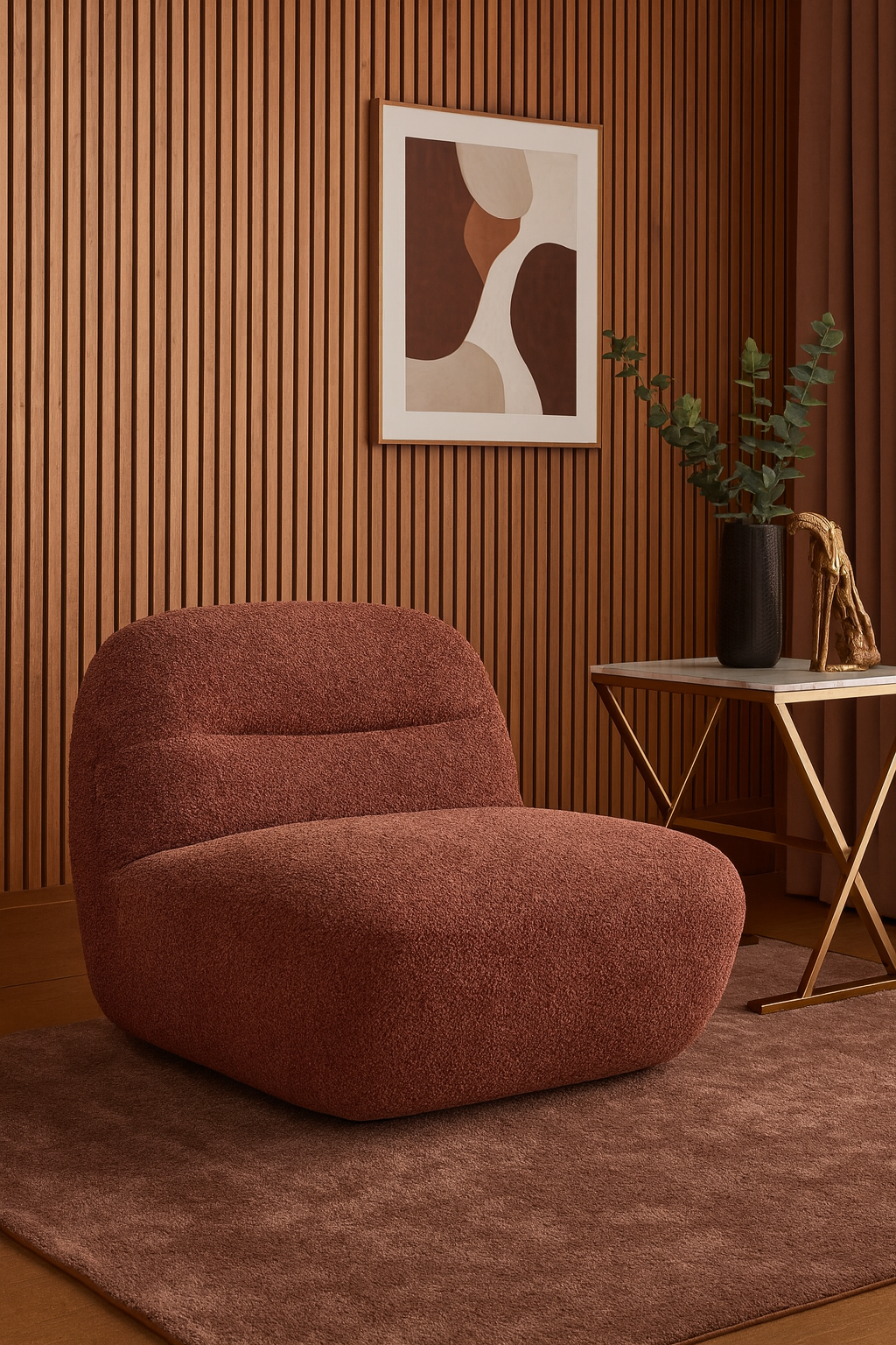 Casablanca Boucle Swivel Chair