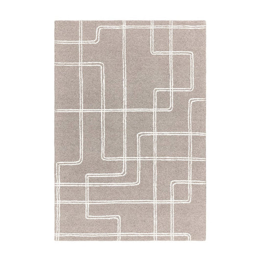 A detailed close-up of the Astoria Rug highlighting the premium 100% wool weave, soft texture, and refined handcrafted finish.