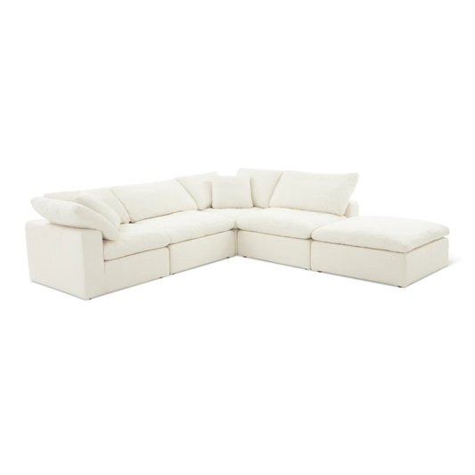 modular L shape open end sofa with stool from the Cloud collection offering adaptable seating and deep cushioned comfort

