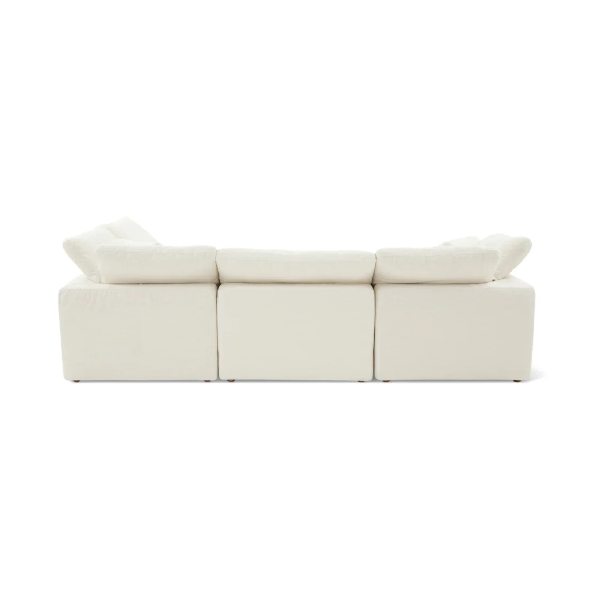 modern modular L shape open end sofa with stool designed for large open plan living spaces
