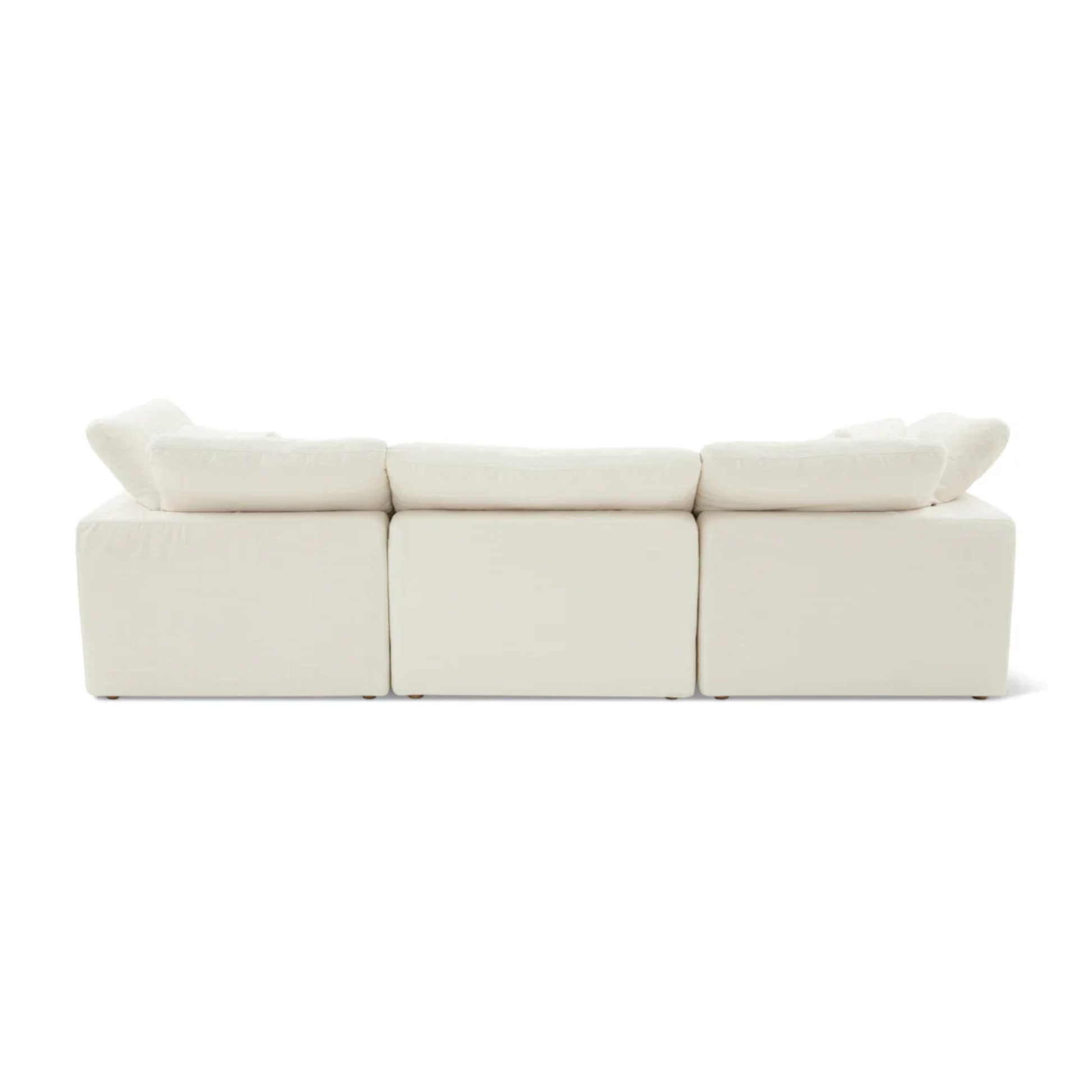 Cloud U shape sofa designed for large living spaces with deep seating and dual footstools
