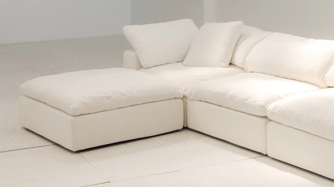 XL modular U shaped sofa with footstools designed for large living spaces and flexible arrangement options
