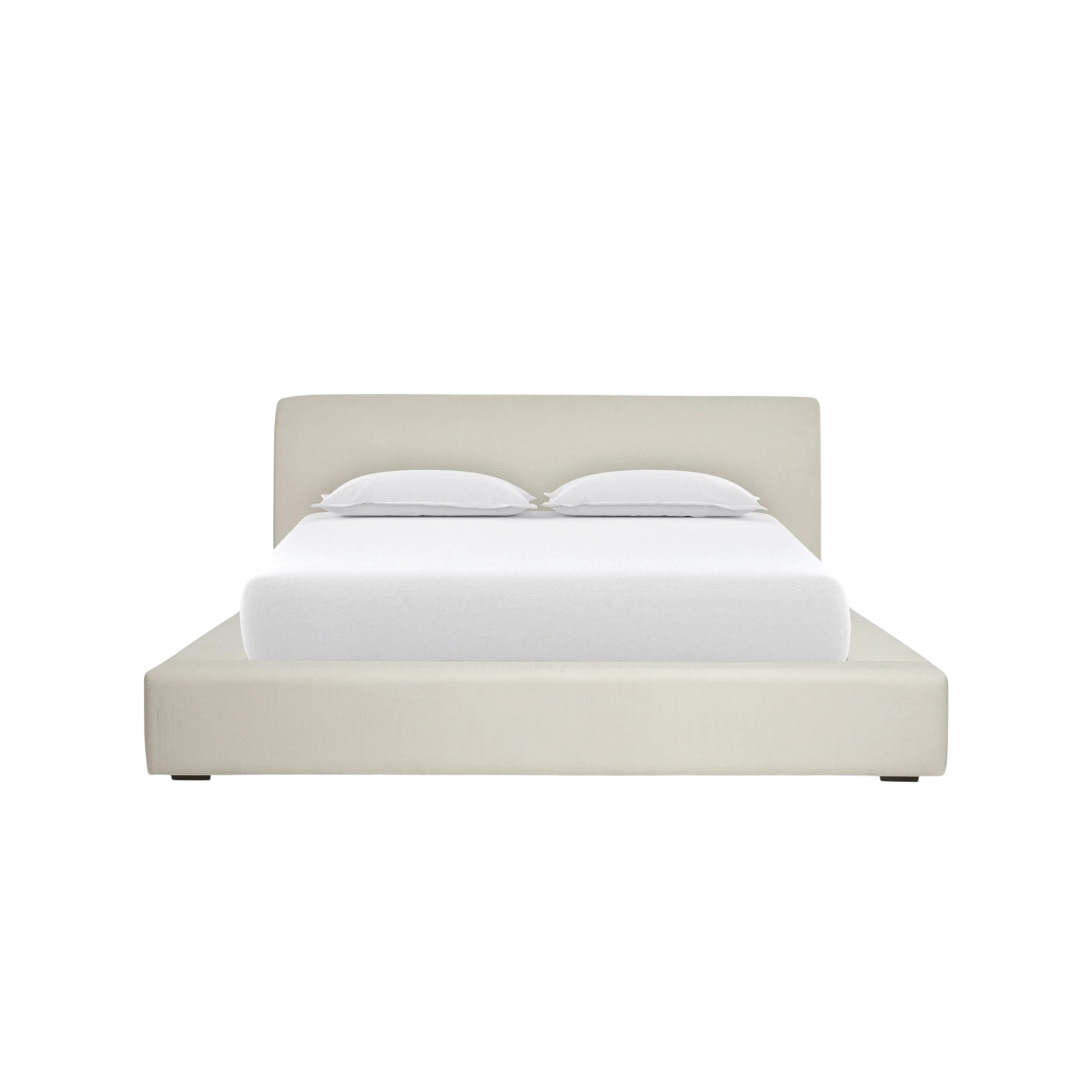 cloud bed with soft padded headboard and plush upholstery