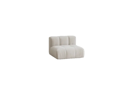 single modular seat with soft curves and deep cushioned comfort

