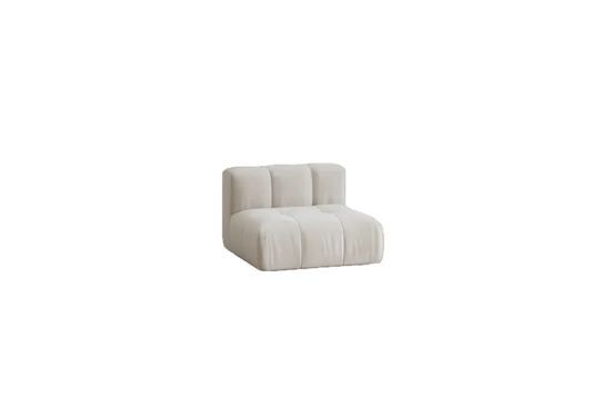 single modular seat with soft curves and deep cushioned comfort
