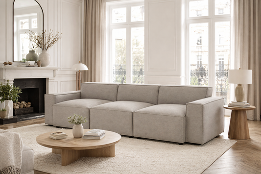 modern 3 seater sofa with clean lines and soft cushioned seating