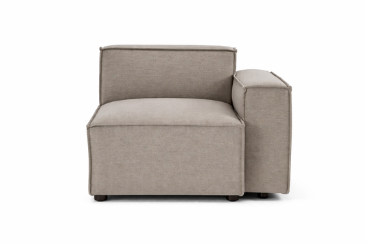 cocoon modular right arm seat with soft upholstery and deep cushion