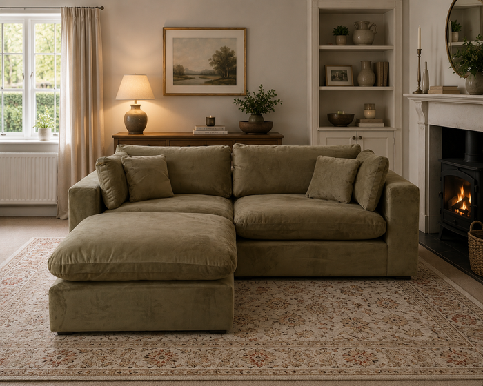 ADD APPROPTIATE IMAGE <br> Made to measure sofa fitted to an alcove